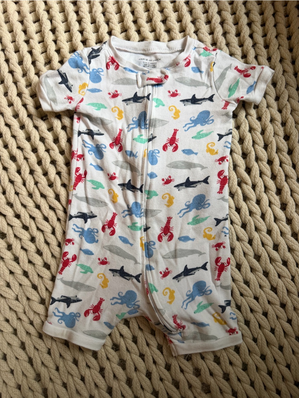 Janie & Jack 18-24m pajama shortie sea life